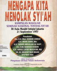 Mengapa Kita Menolak Syi'ah